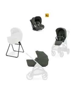 Aptica System Quattro - Ivy Green - Seduta All Season + Culla Open Up + Standup + Seggiolino Auto Darwin