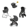 Aptica System Quattro - Marble Grey - Passeggino + Culla Standup + Seggiolino Auto Darwin Recline EVO + Telaio Palladio