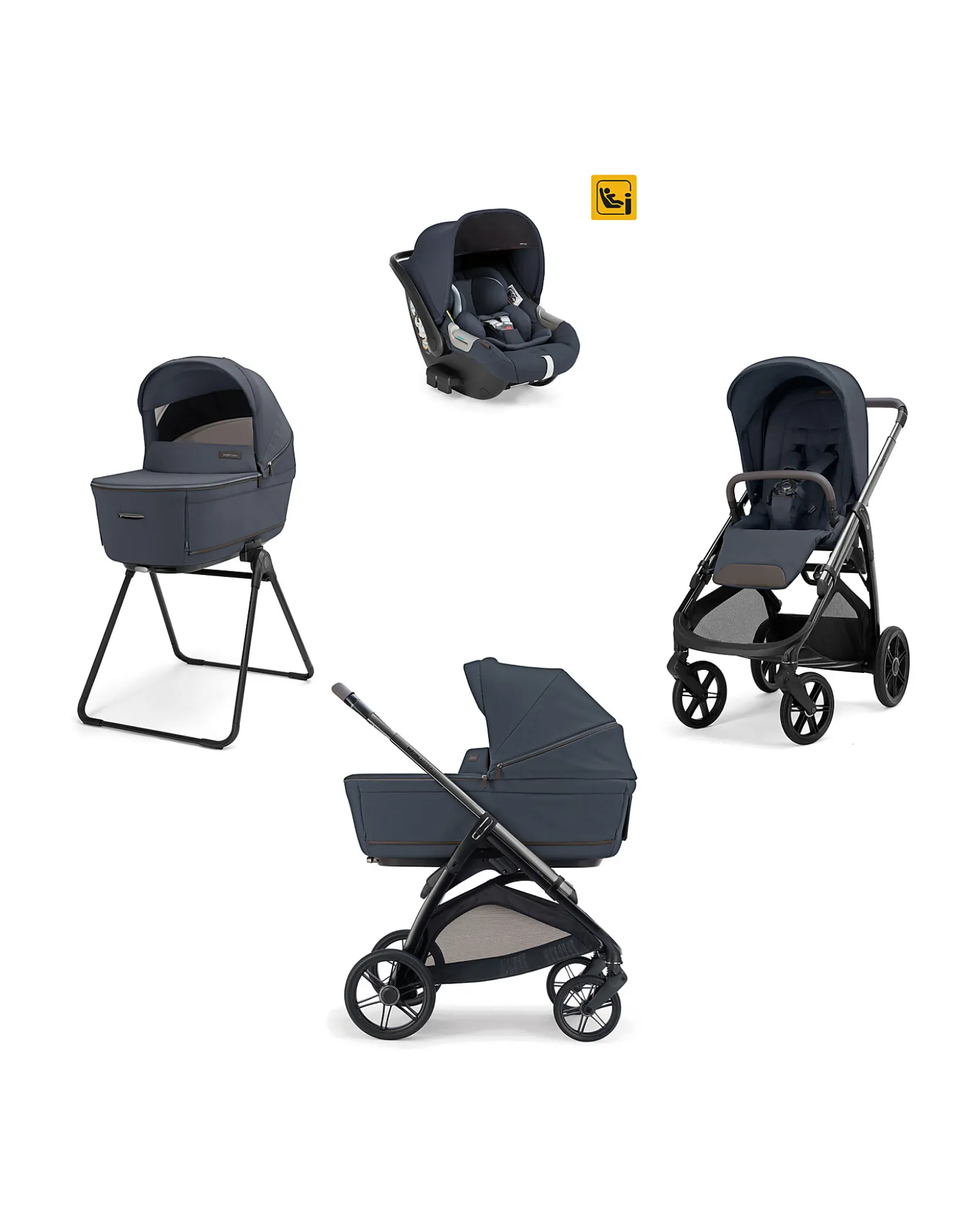 Aptica System Quattro - Sapphire Blue - Seduta All Season + Culla Open Up + Standup + Seggiolino Auto Darwin + Telaio Litio