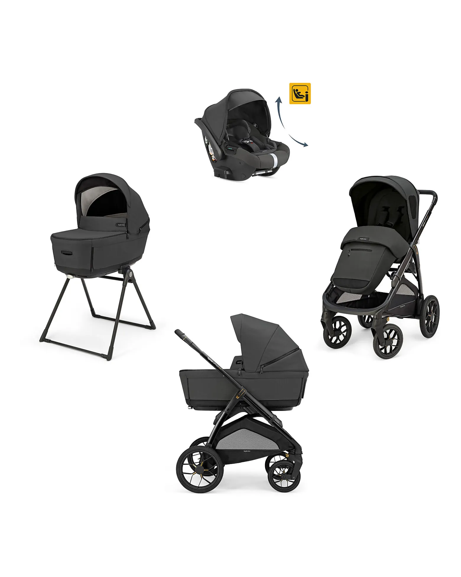 Aptica XT System Quattro - Magnet Grey - Seduta All Season + Culla Open Up + Standup + Seggiolino Auto Darwin Recline