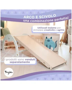 Arco Montessori Rainbow - Cotton Candy - Sviluppa Equilibrio e Agilità