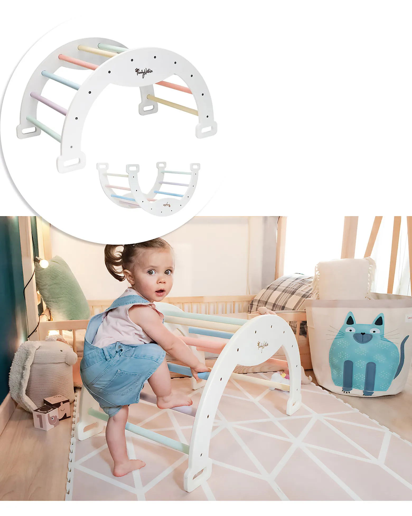 Arco Montessori Rainbow - Cotton Candy - Sviluppa Equilibrio e Agilità