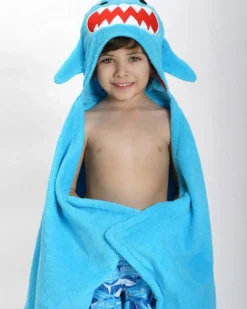 Asciugamano Bimbi con Cappuccio, Sherman lo Squalo - 100% cotone