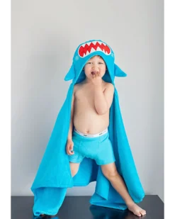 Asciugamano Bimbi con Cappuccio, Sherman lo Squalo - 100% cotone
