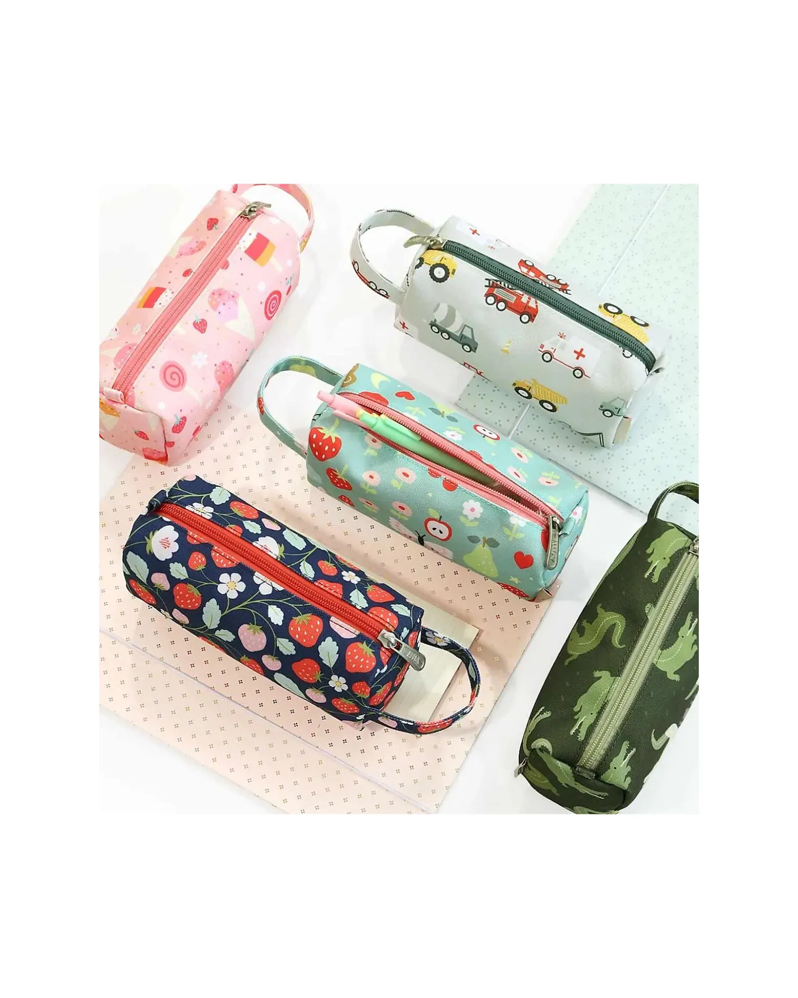 Astuccio per la Scuola con Chiusura a Zip - Veicoli - 20x8x7 cm