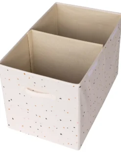 Baule Portagiochi Ripiegabile - Terrazzo Crema - 100% Poliestere Riciclato - 62x38x38cm