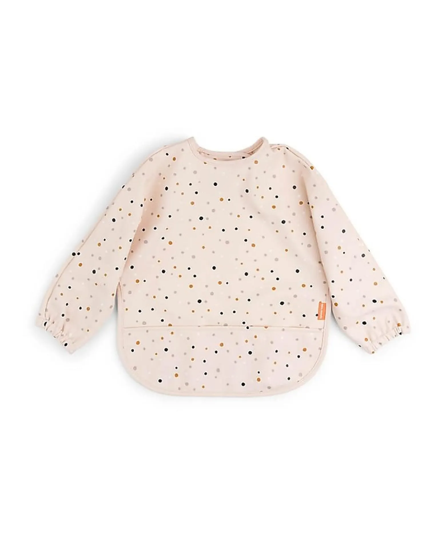 Bavaglio a Maniche Lunghe Impermeabile con Tasca - Happy Dots - Cipria - Certificato Oeko-Tex