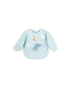 Bavaglio a Maniche Lunghe Impermeabile con Tasca - Elphee - Blu - Certificato Oeko-Tex