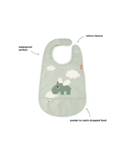 Bavaglio Impermeabile con Tasca - Happy Clouds - Verde - Certificato OEKO-TEX