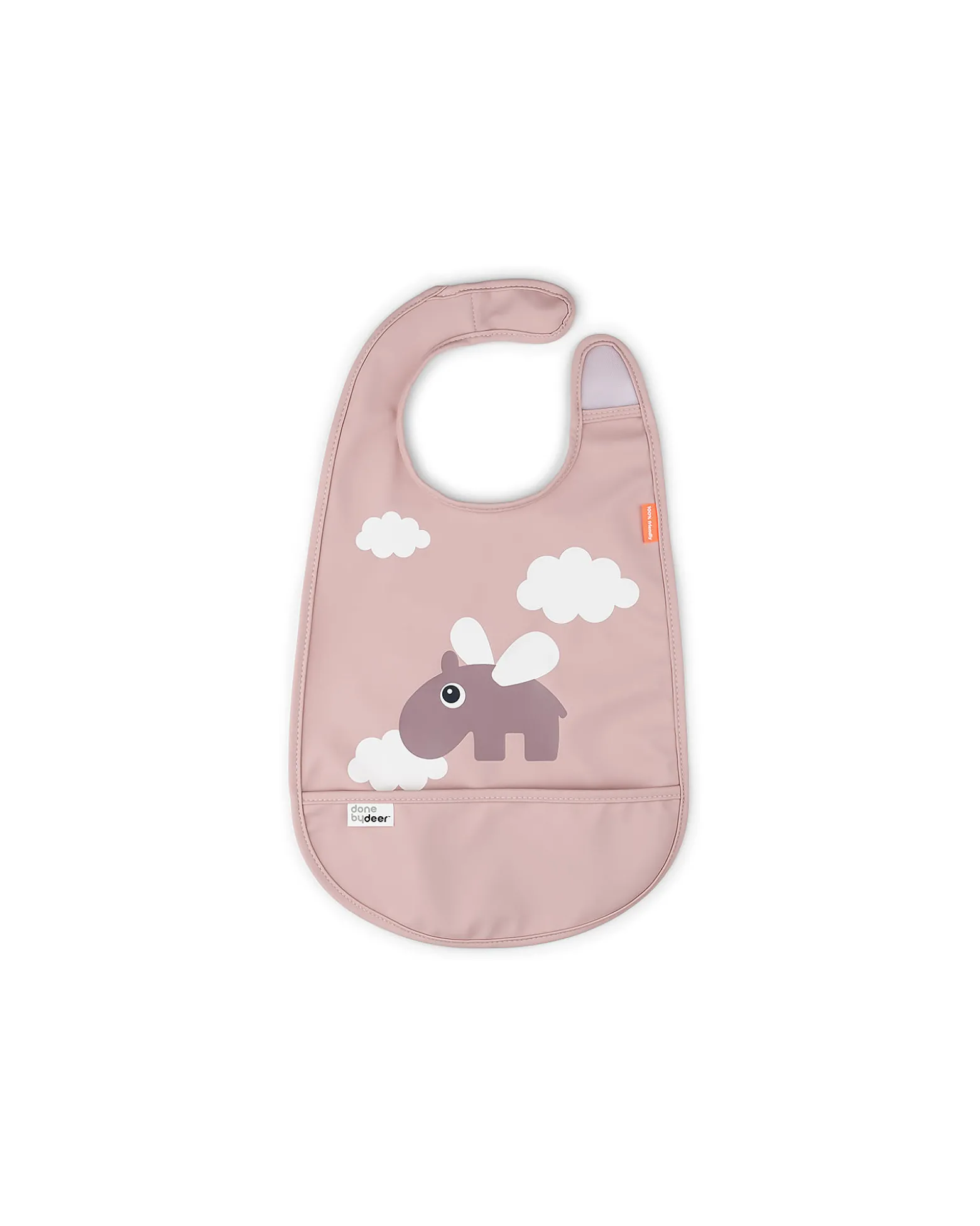 Bavaglio Impermeabile con Tasca - Happy Clouds - Cipria - Certificato OEKO-TEX