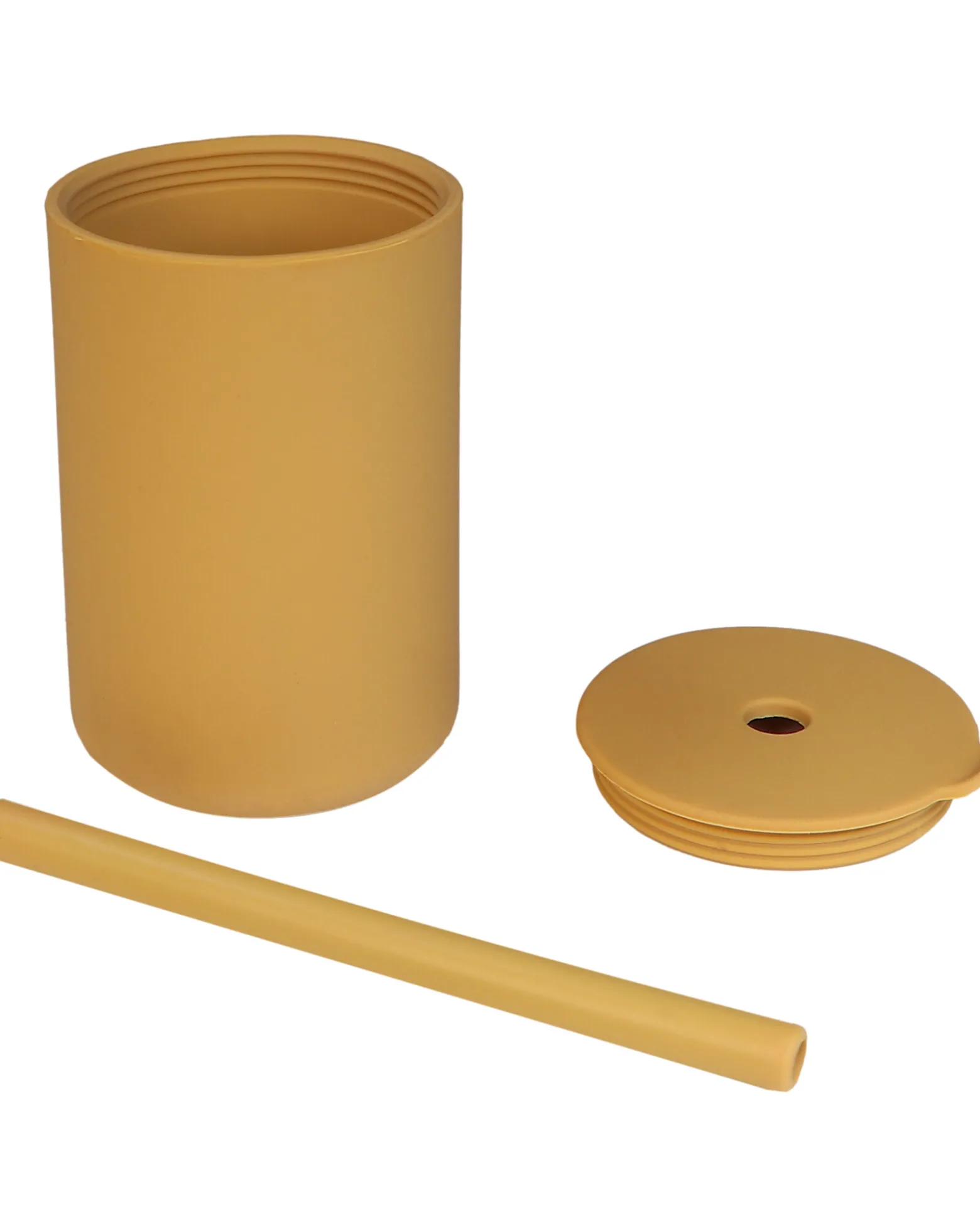Bicchiere con Cannuccia - Miele/Oro - Silicone - 0+