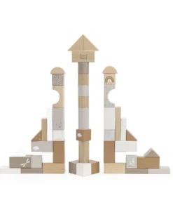 Blocchi Impilabili in Legno FSC - 50 Pezzi - Beige - 18+ m