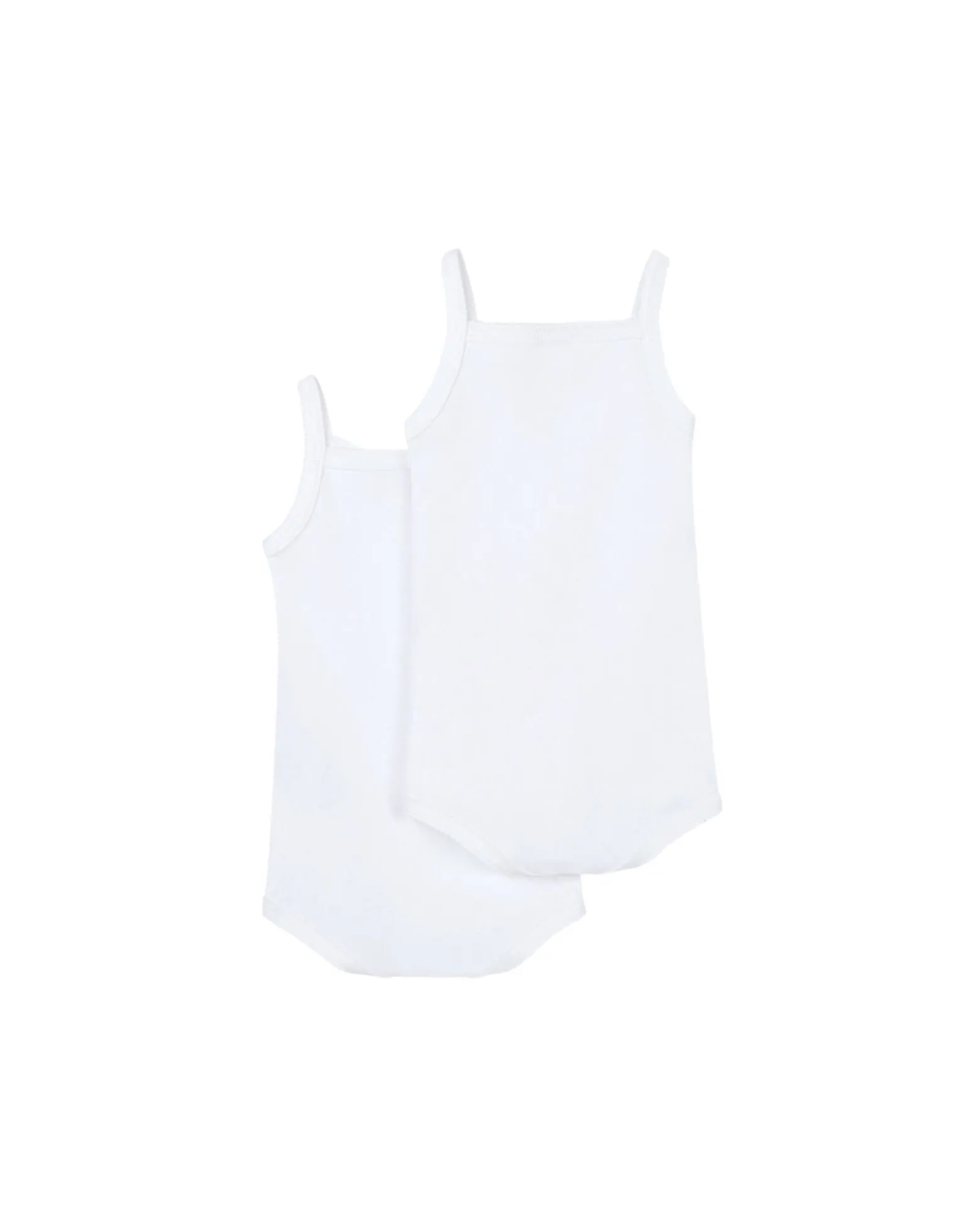 Body con Spalline, Pacco da 2 - Bianco - 100% Cotone