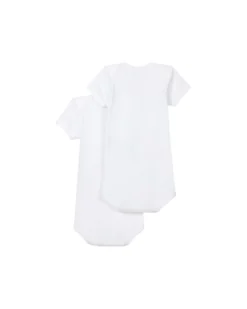 Body Manica Corta, Pacco da 2 - Bianco - 100% Cotone
