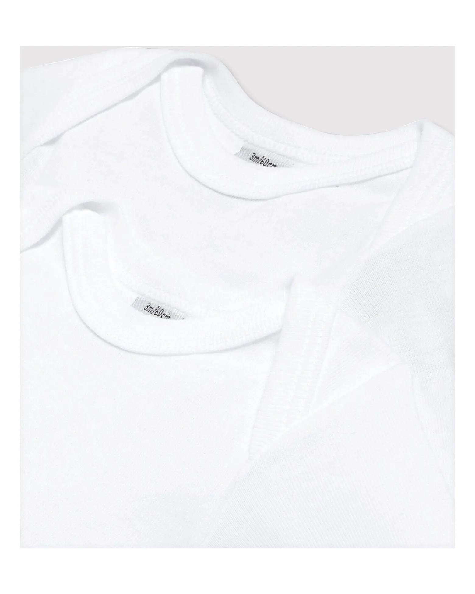 Body Manica Lunga - Pacco da 2 - Bianco - 100% Cotone Bio