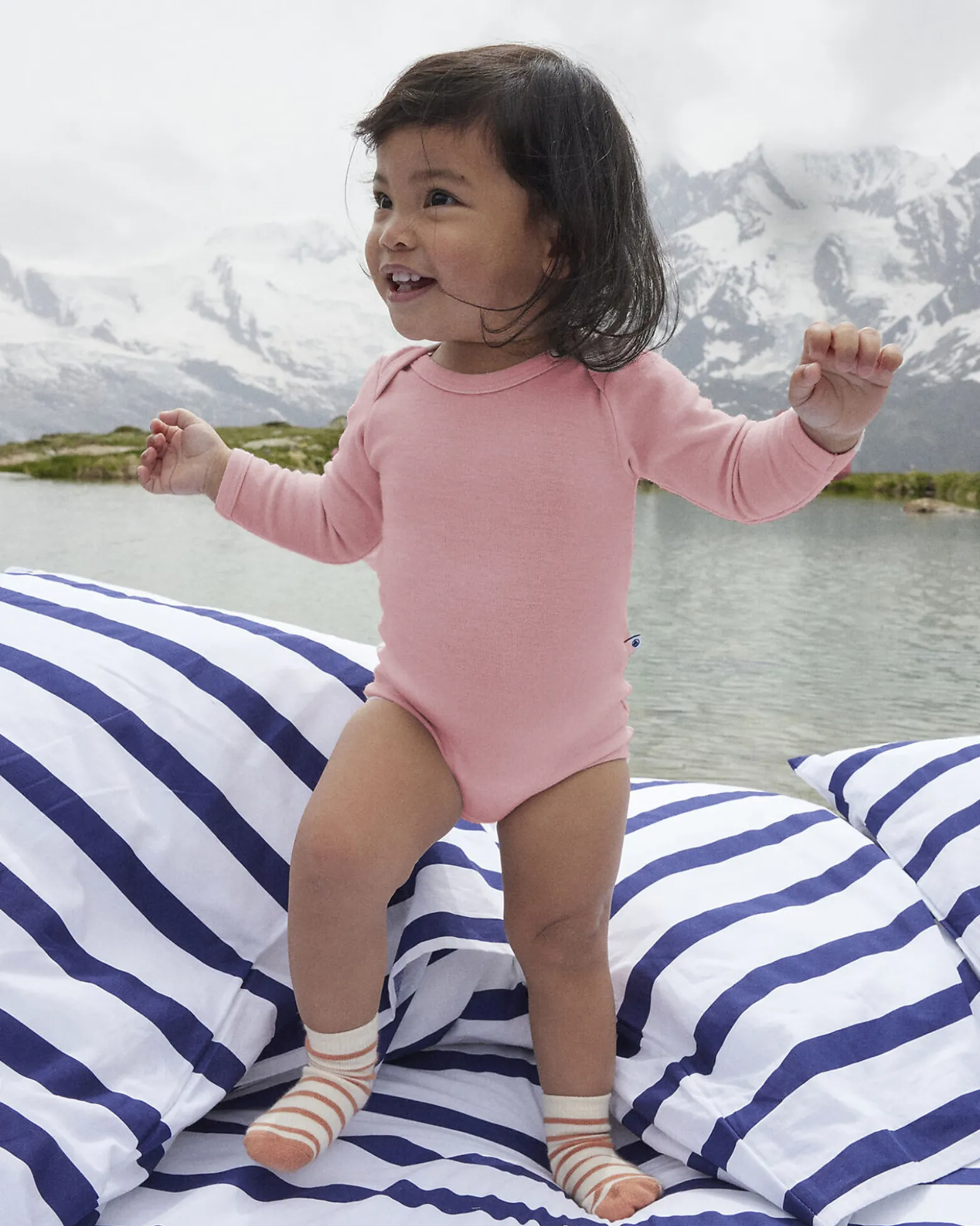 Body Manica Lunga - Rosa - 100% Cotone