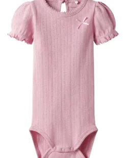 Body Maniche Corte - Rosa Cameo - 100% Cotone Bio