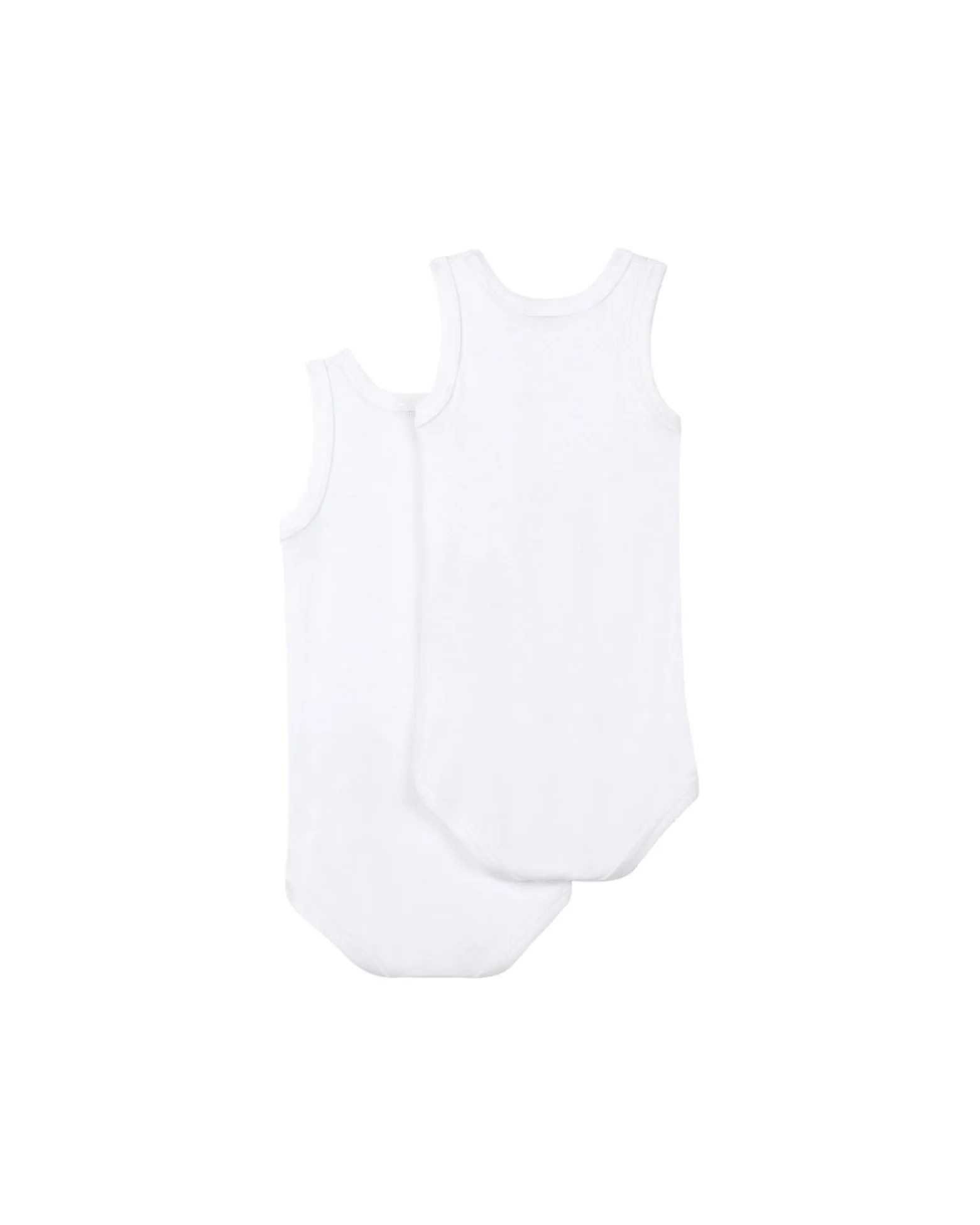 Body Senza Maniche, Pacco da 2 - Bianco - 100% Cotone