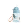 Borraccia Antigoccia con Cannuccia - Tiny Farm - Blu - Lavabile in Lavastoviglie