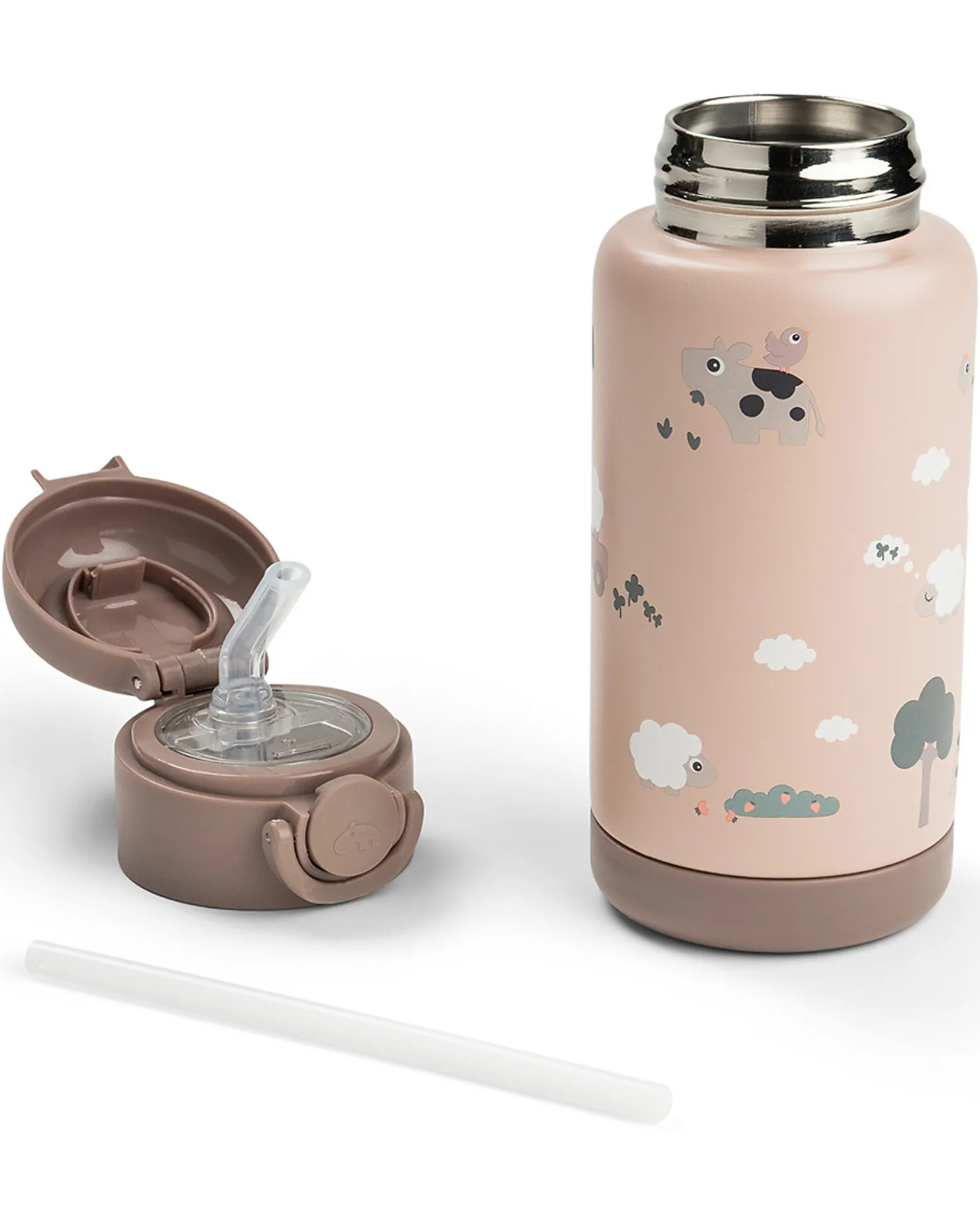 Borraccia Antigoccia Termica - Tiny Farm - Cipria - 340 ml - 7,5 x 19 cm