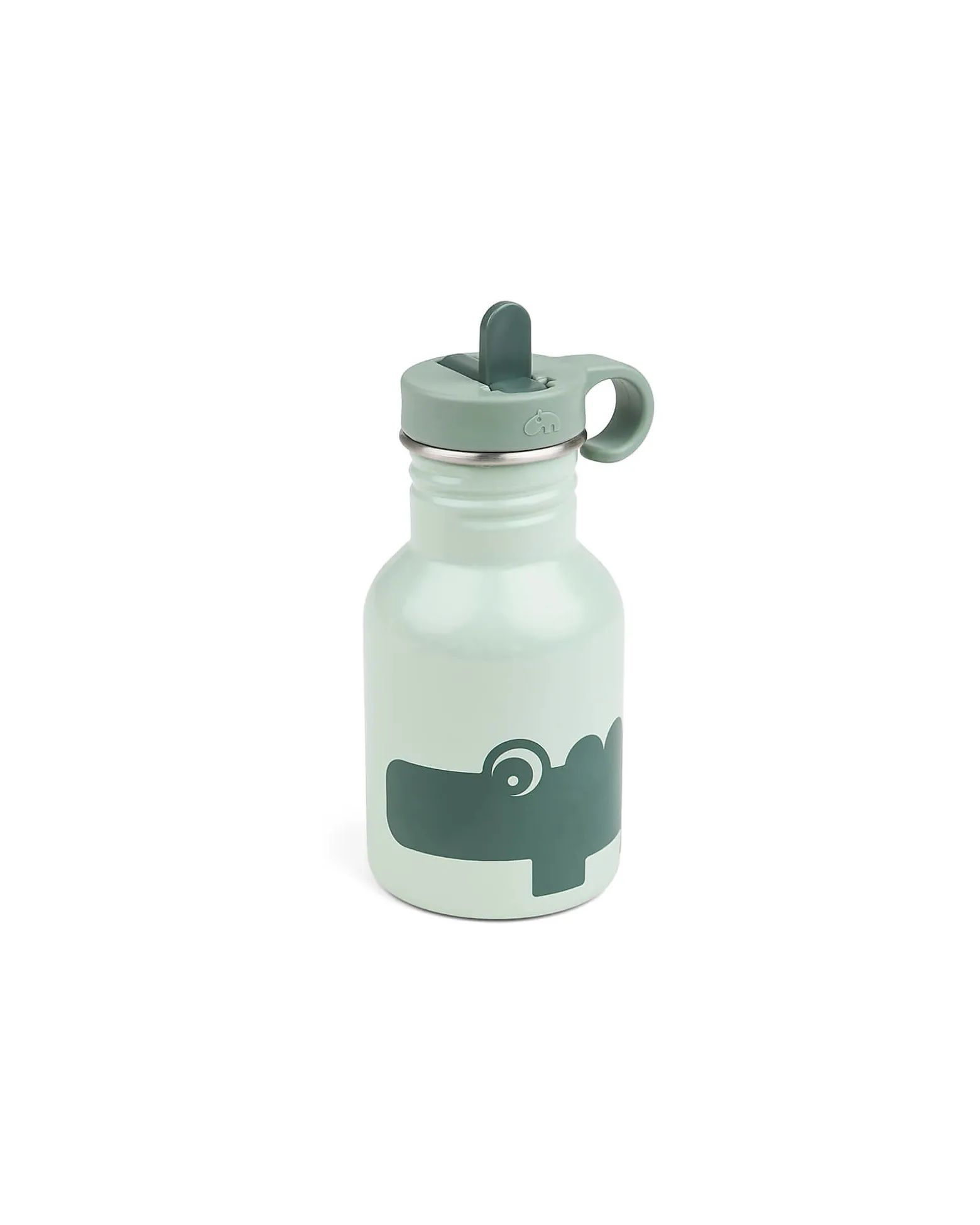 Borraccia in Metallo 350 ml - Croco - Verde - con Cannuccia a Scomparsa!
