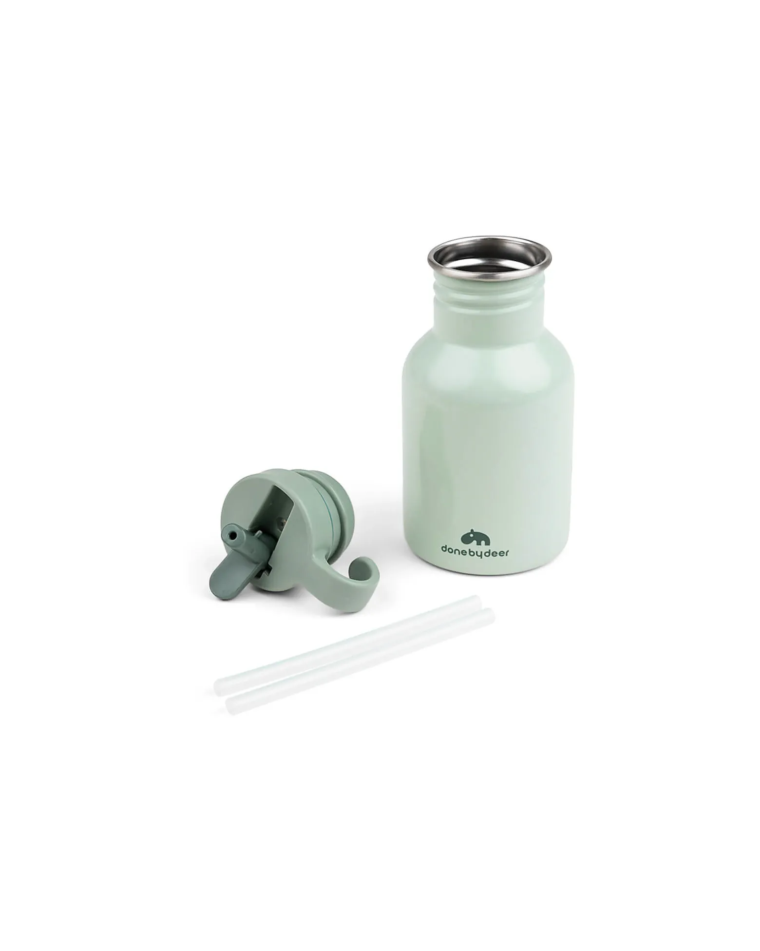 Borraccia in Metallo 350 ml - Croco - Verde - con Cannuccia a Scomparsa!