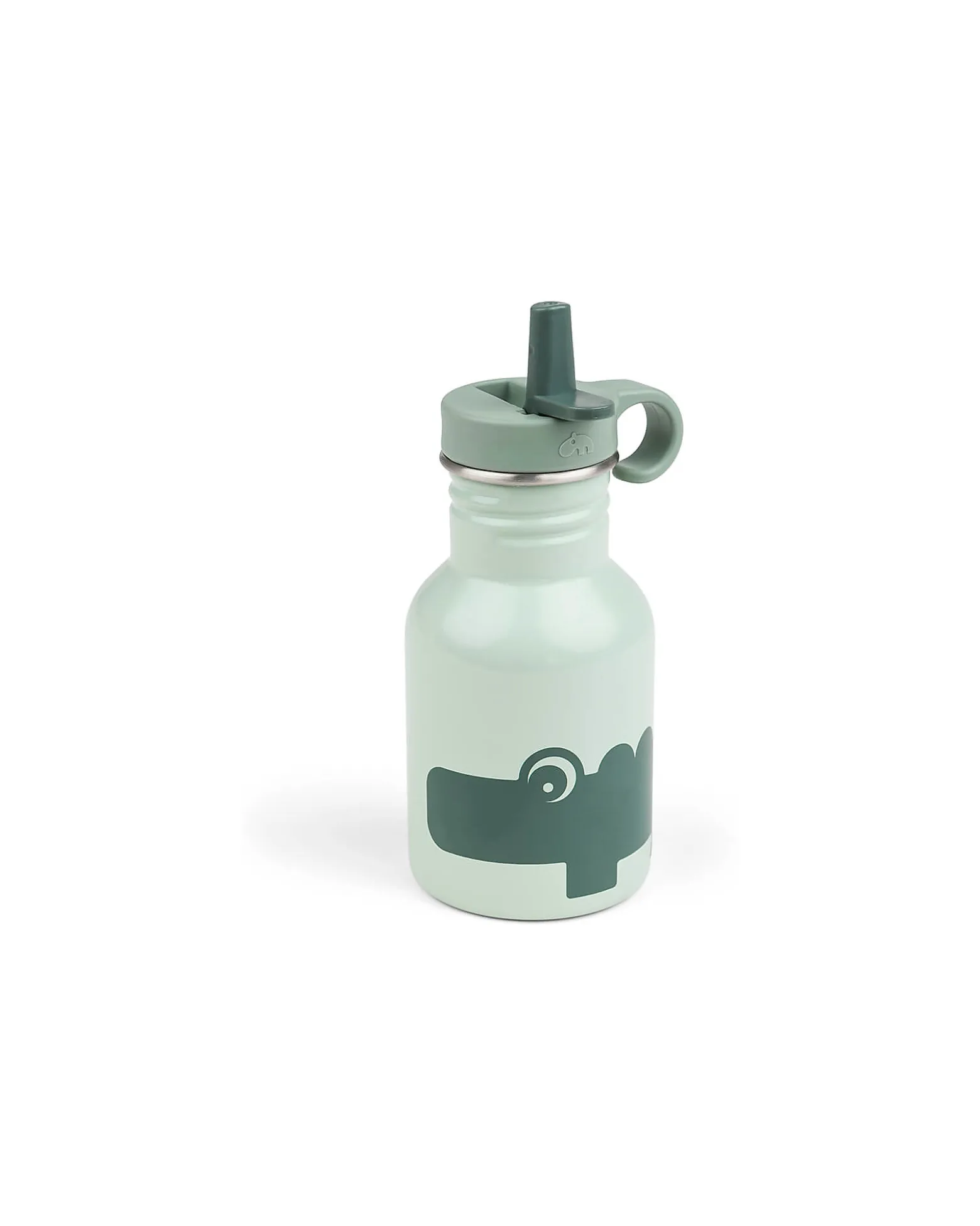 Borraccia in Metallo 350 ml - Croco - Verde - con Cannuccia a Scomparsa!
