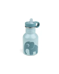 Borraccia in Metallo 350 ml - Elefante - Blu - con Cannuccia a Scomparsa!