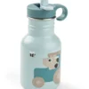 Borraccia in Metallo 350 ml - Tiny Farm - Blu - con Cannuccia a Scomparsa! - 12m+