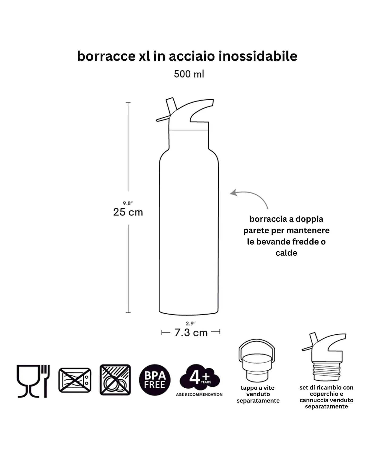 Borraccia Termica in Acciaio Inossidabile - 500 ml - Galassia