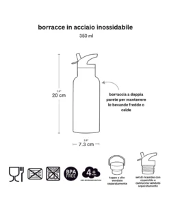 Borraccia Termica in Acciaio Inossidabile - 350 ml - Amici della Foresta