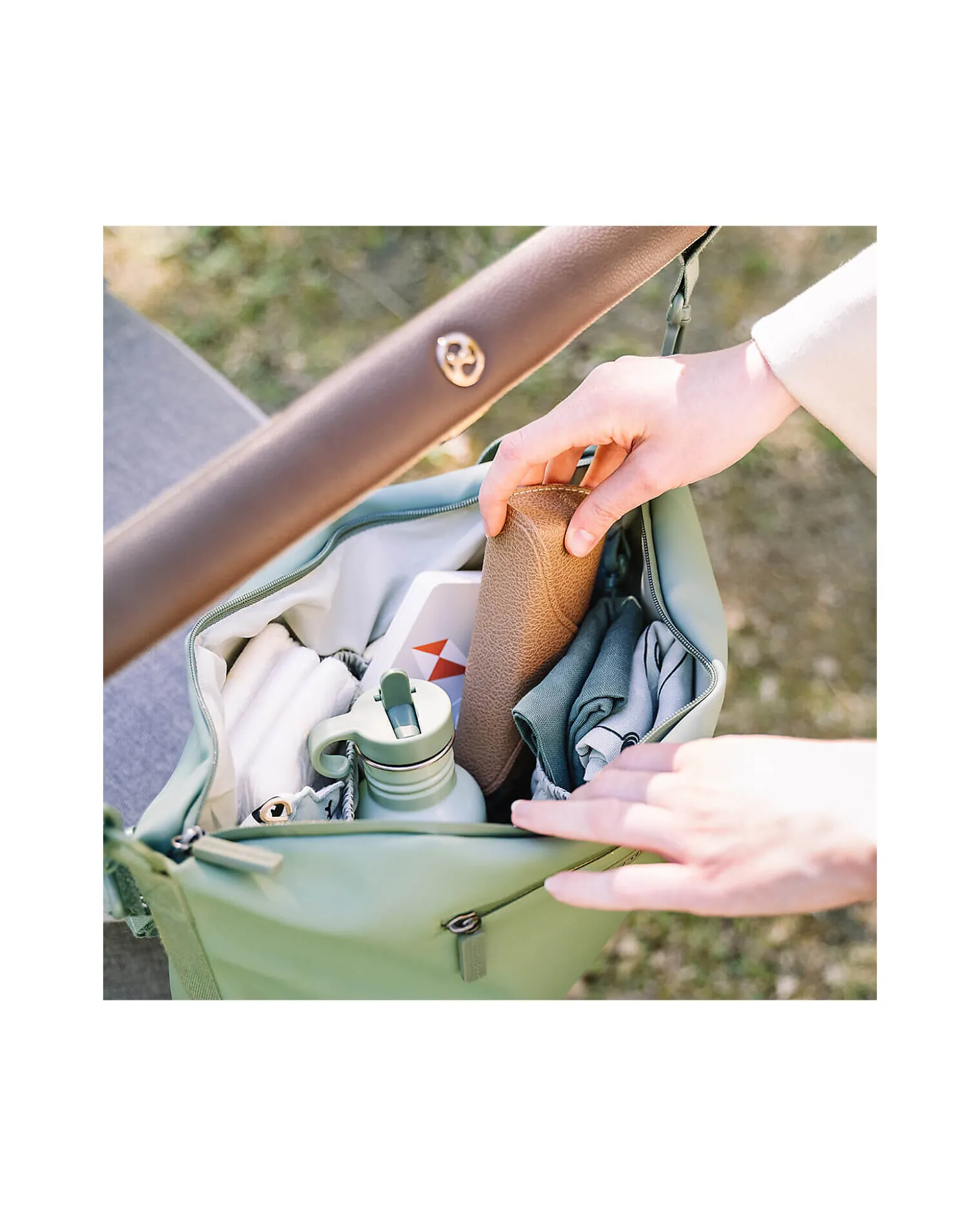 Borsa Passeggino Impermeabile - Verde - Ganci Inclusi