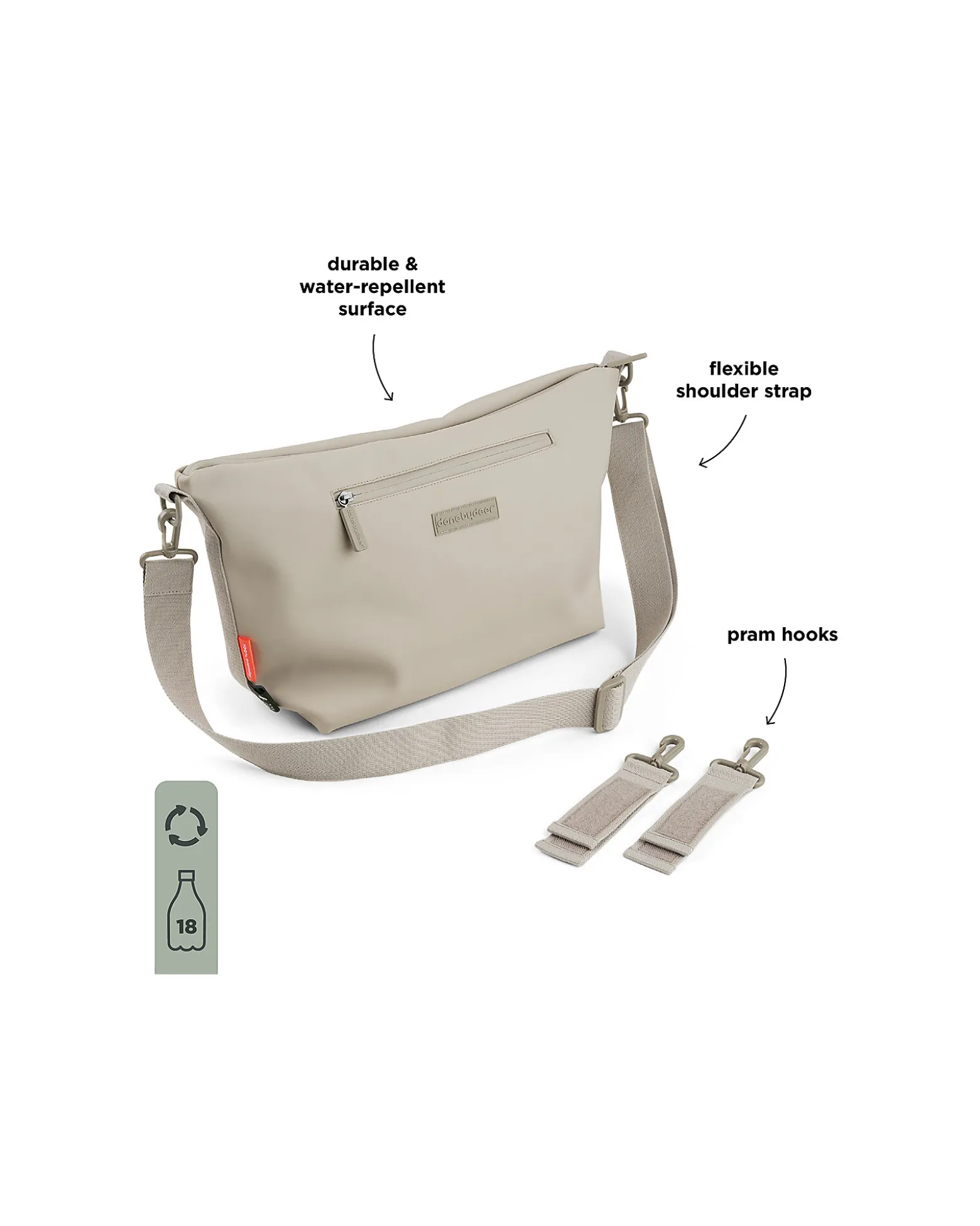 Borsa Passeggino Impermeabile - Sabbia - Ganci Inclusi