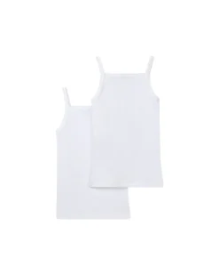 Canotta con Spalline - Pacco da 2 - Bianco - 100% Cotone Bio
