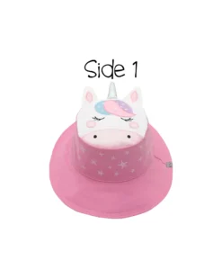 Cappello Estivo Reversibile Anti-UV SPF 50+ - Unicorno+Stella - 100% Cotone