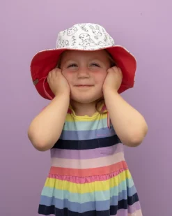 Cappello Estivo Reversibile da Colorare con Pennarelli - 100% Cotone - Coniglietto