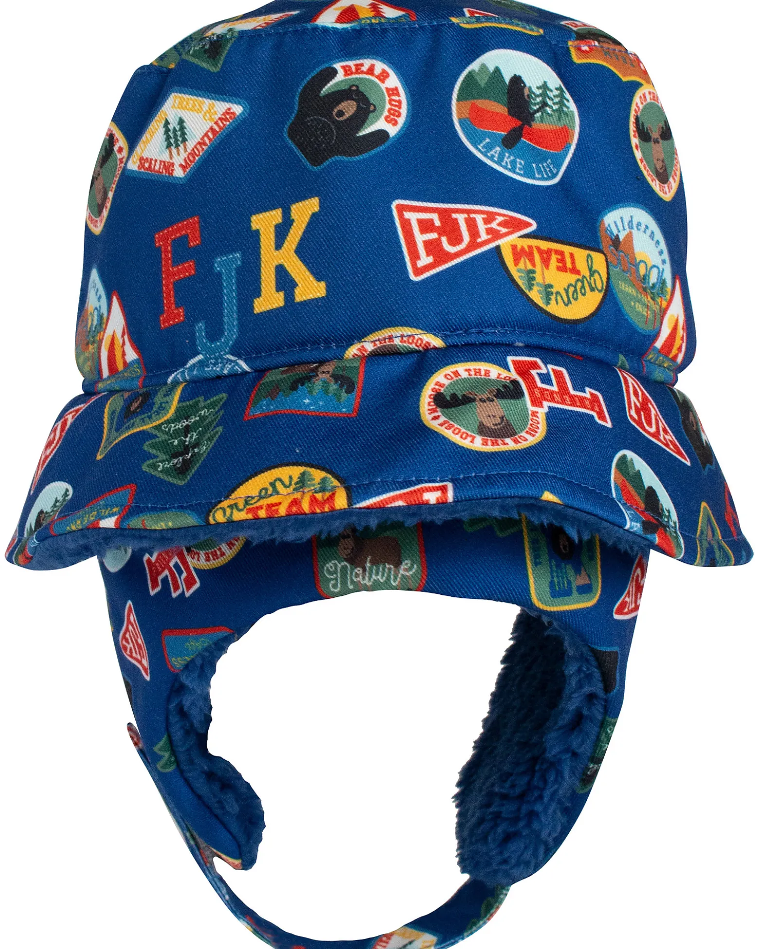 Cappello Invernale Bucket - Patches - Morbido Tessuto Sherpa