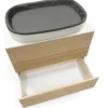 Cassettiera Sleepi - con Cassetti + Fasciatoio - Bianco/Naturale - in Legno