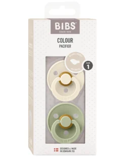 Ciuccio Colour - Tettarella Anatomica in Gomma Naturale - Avorio e Verde Salvia - Senza PBA, PVC e Flatati