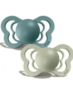 Ciuccio Couture - Tettarella Anatomica in Gomma Naturale - Island Sea e Verde Salvia - Senza PBA, PVC e Flatati