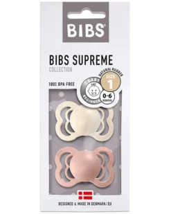 Ciuccio Supreme - Tettarella Simmetrica in Gomma Naturale - Avorio e Rosa Cipria - Senza PBA, PVC e Flatati
