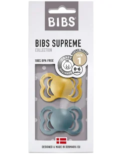 Ciuccio Supreme - Tettarella Simmetrica in Gomma Naturale - Senape e Petrolio - Senza PBA, PVC e Flatati
