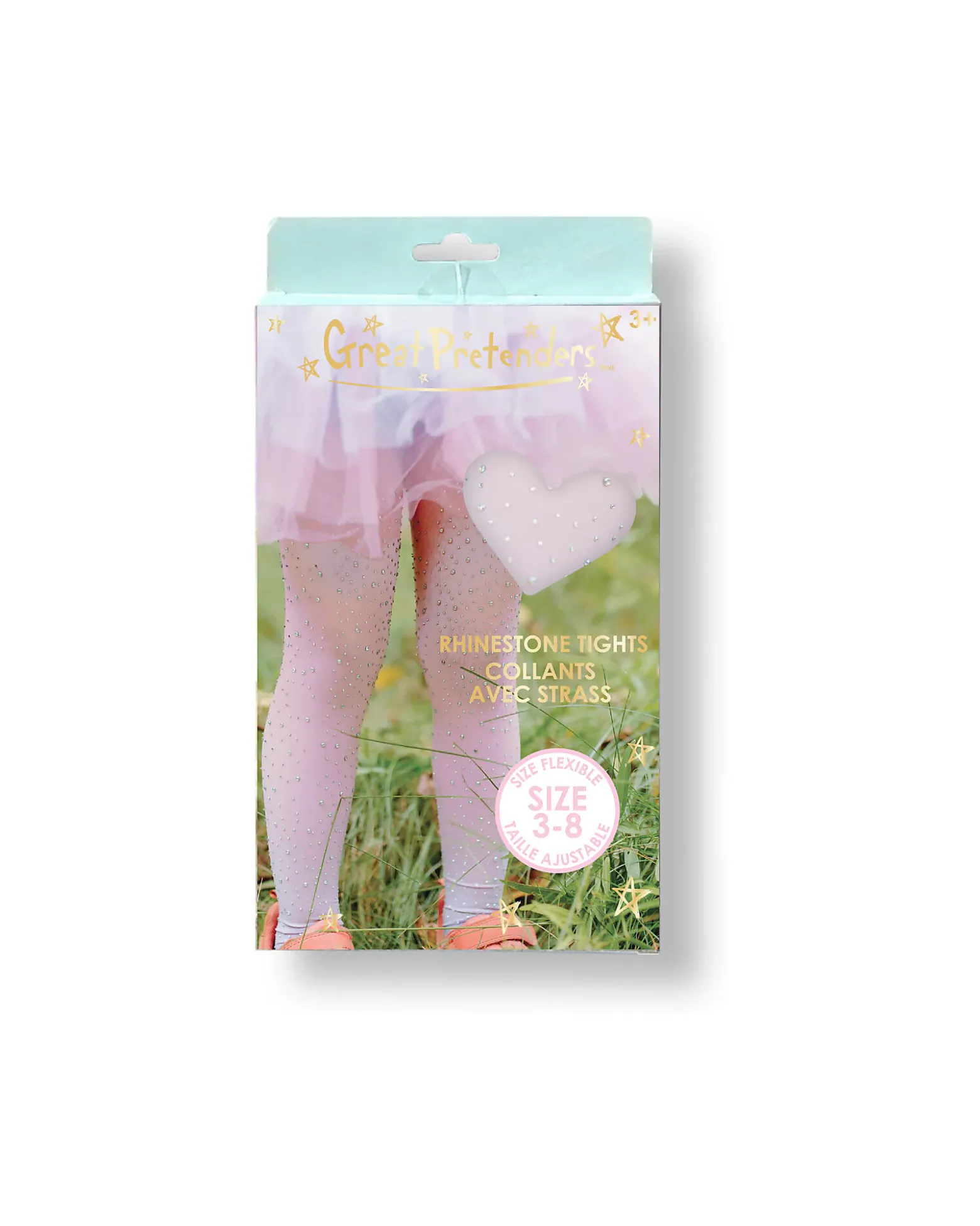 Collant con Strass Sfumati Rosa e Azzurro - 3-8 anni