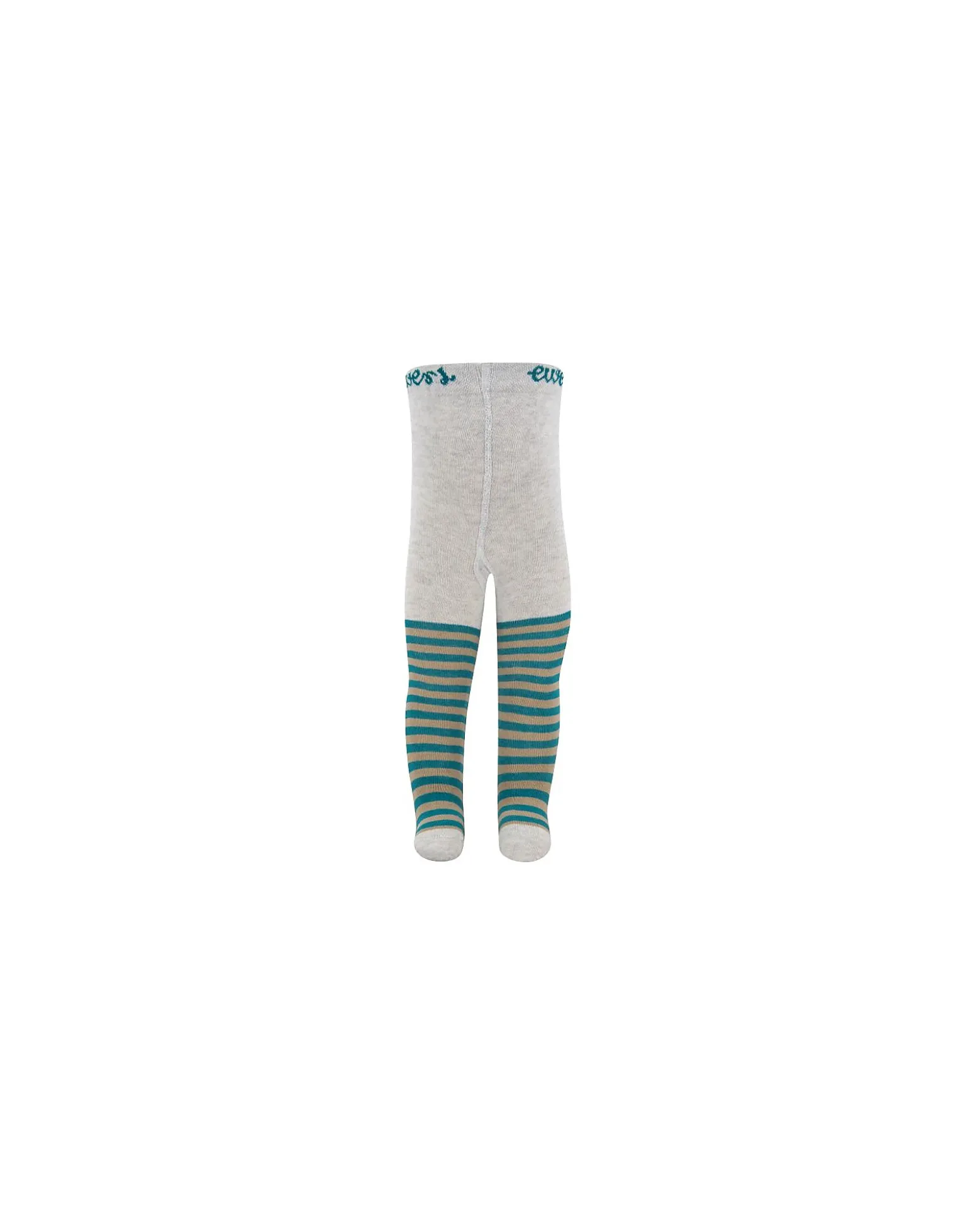 Collant In Cotone Bio Elasticizzato - a Righe con Lumaca - Grigio - Certificato GOTS