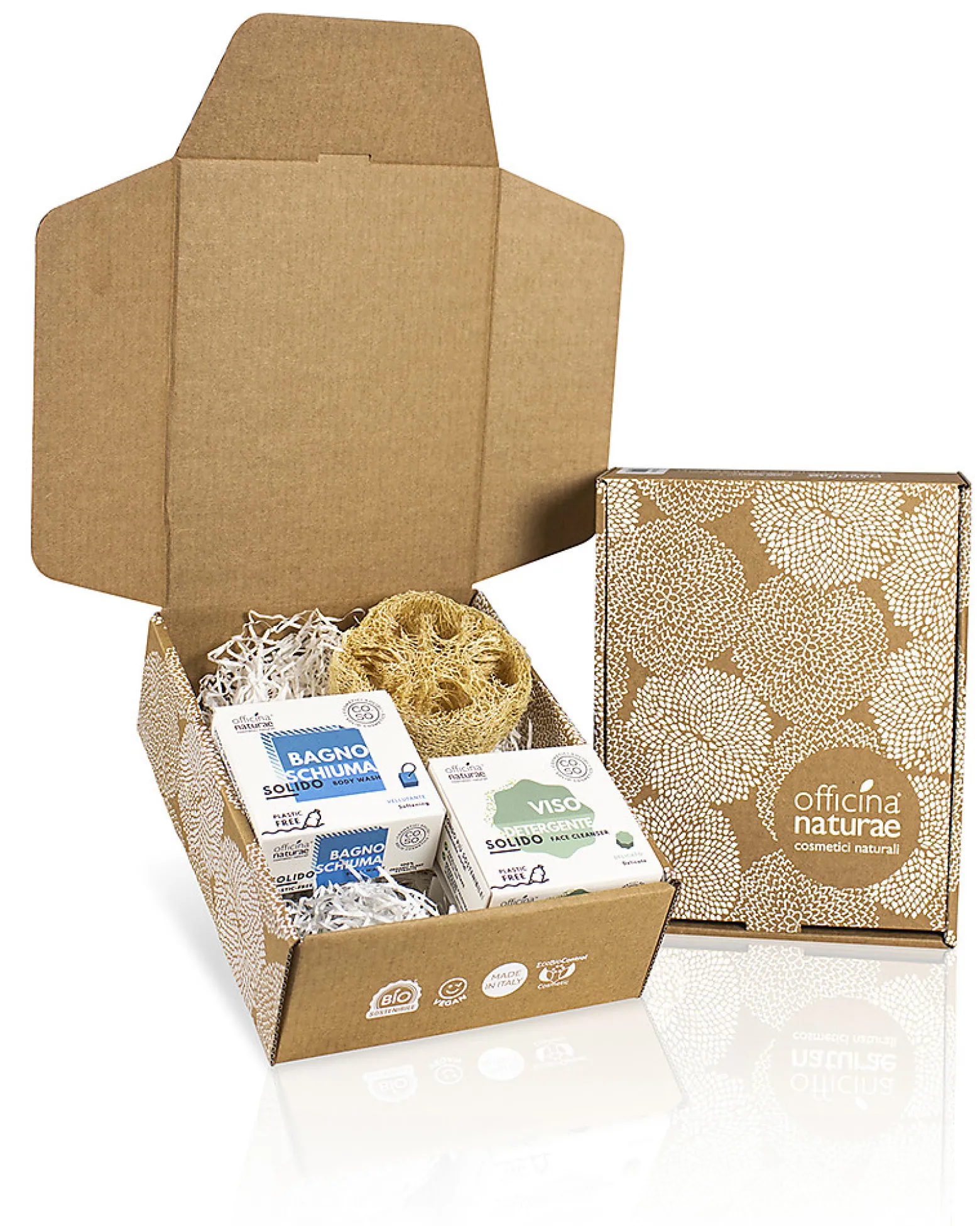 Confezione Regalo CO.SO. - Cura del Corpo - Bagnoschiuma Solido/Detergente Solido Viso/Luffa