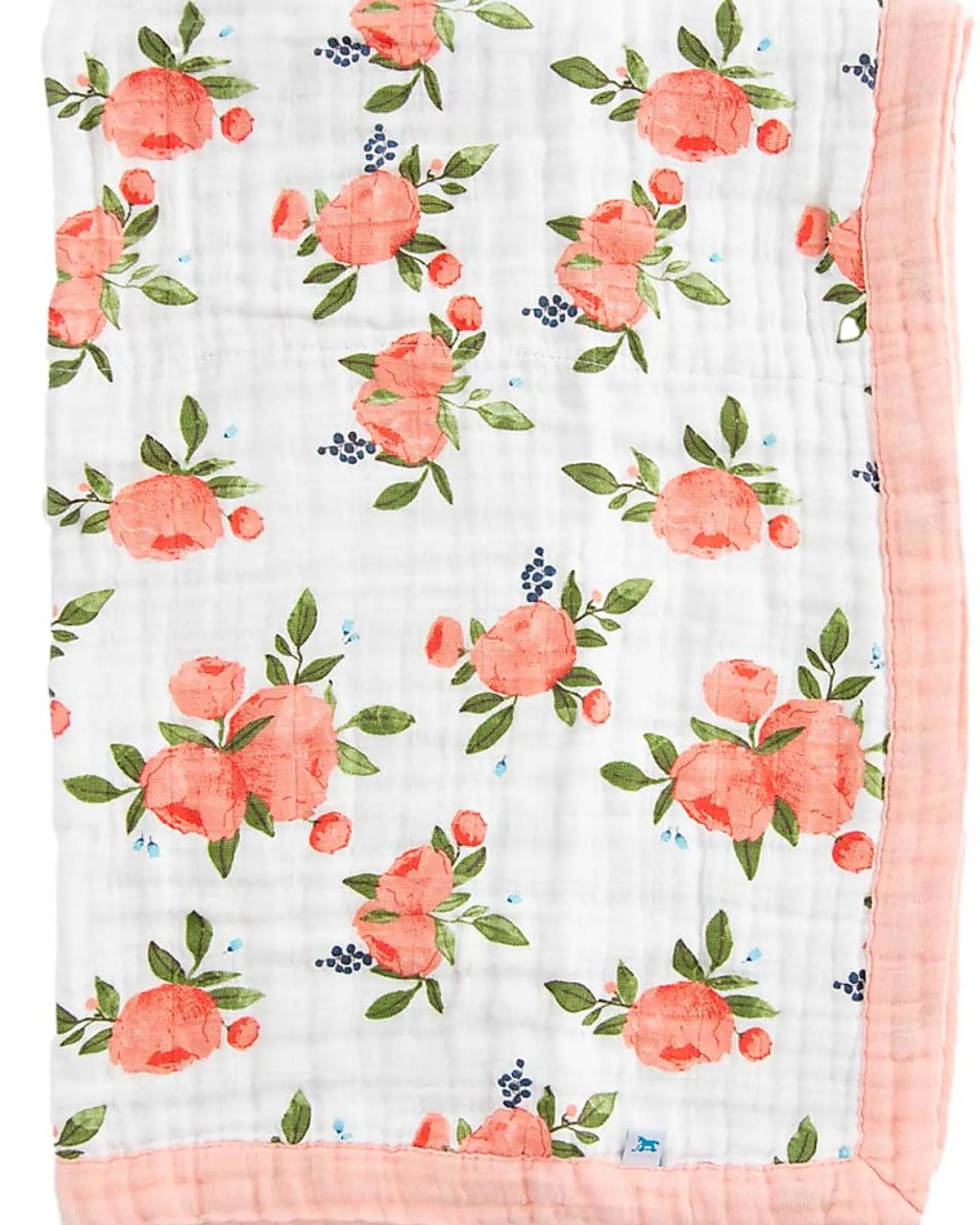 Copertina Neonato 75 x 100 cm - Watercolor Roses - 100% Mussola di Cotone