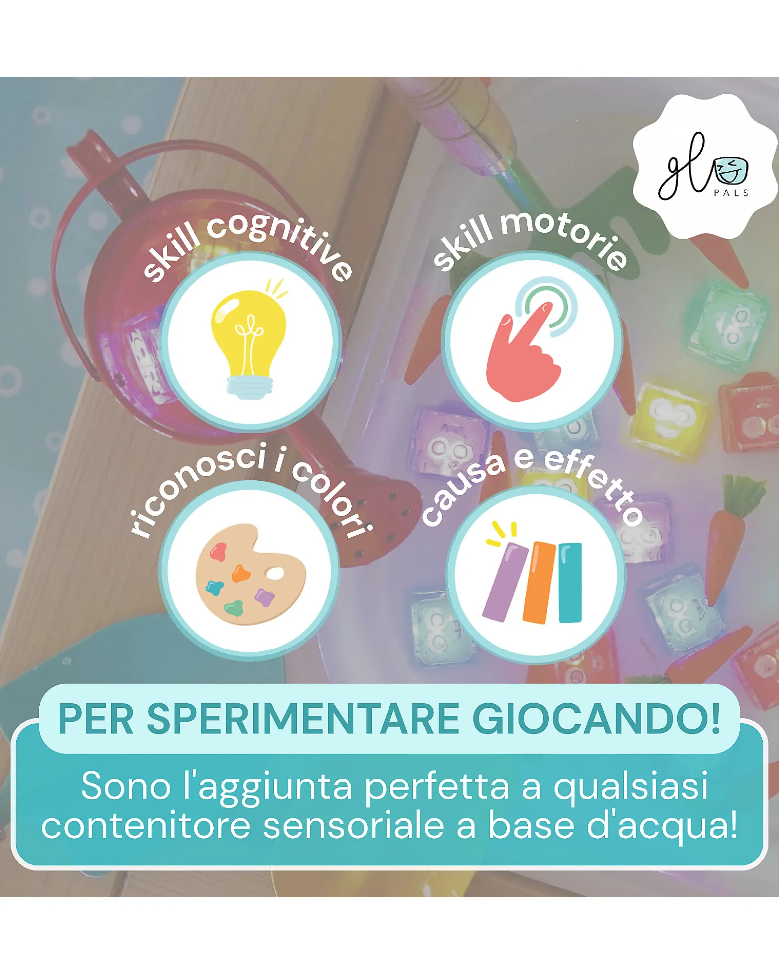 Cubi Luminosi Pippa - Verde - Set da 4 - Adatto da 3 Anni