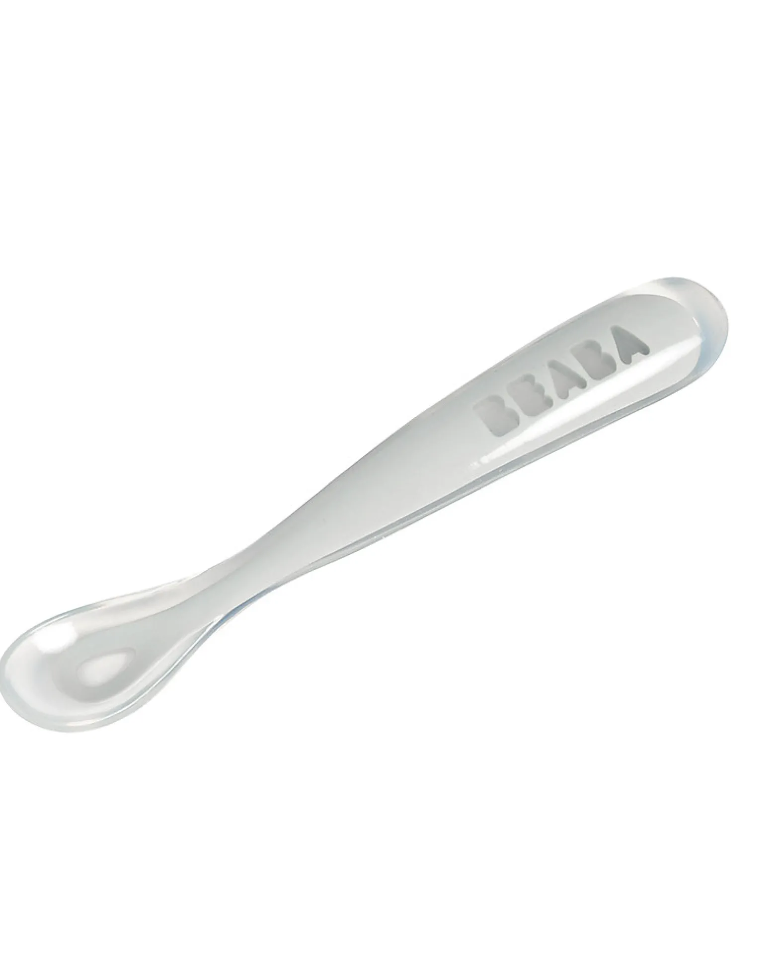 Cucchiaio Ergonomico Prime Pappe - Silicone - Grigio - Maneggevole per gli Adulti e Delicato per i Bambini