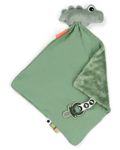 Doudou con Reggiciuccio Deer Friends - Croco - Verde - 28 x 28 cm - 0+