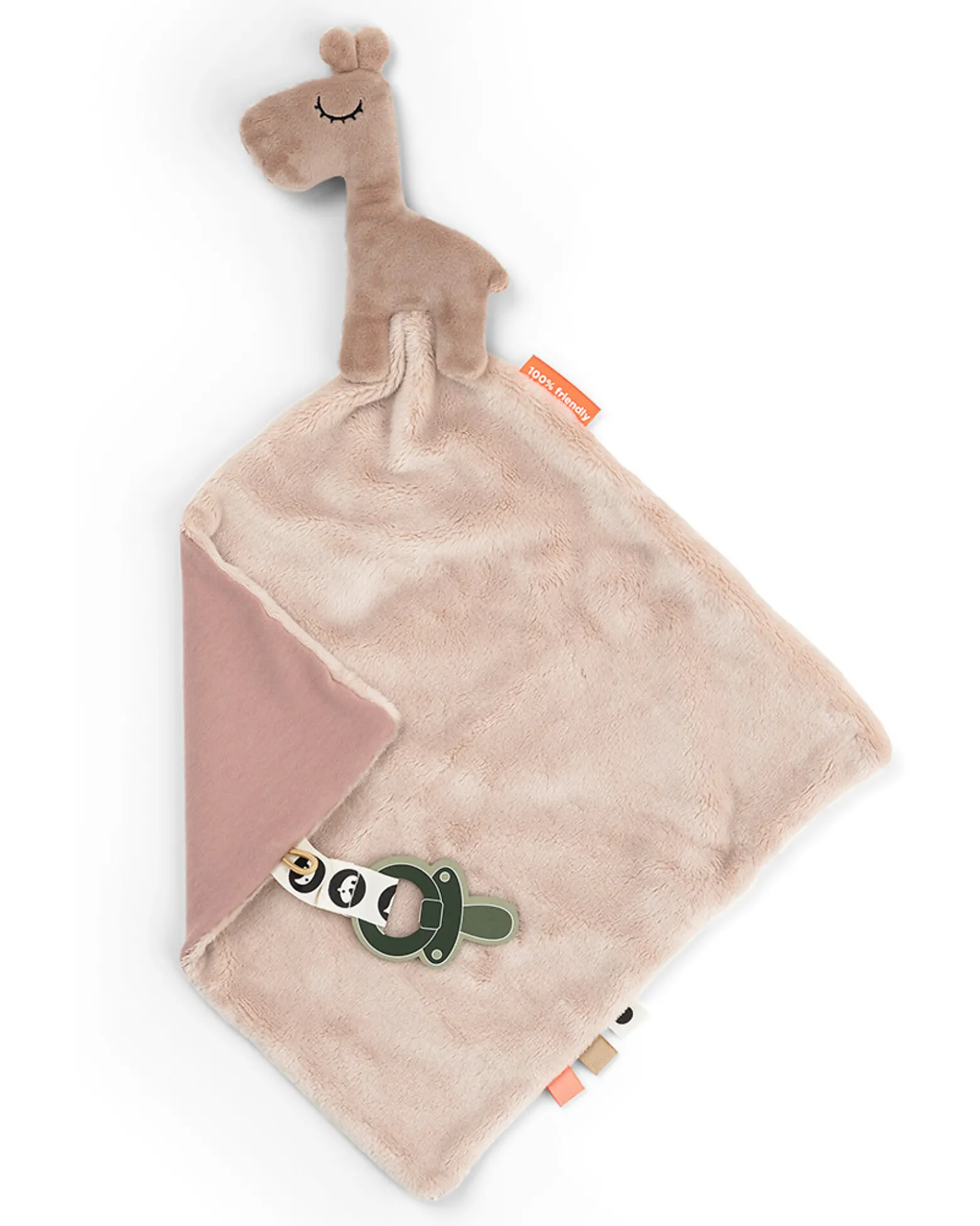 Doudou con Reggiciuccio Deer Friends - Raffi - Cipria - 28 x 28 cm - 0+